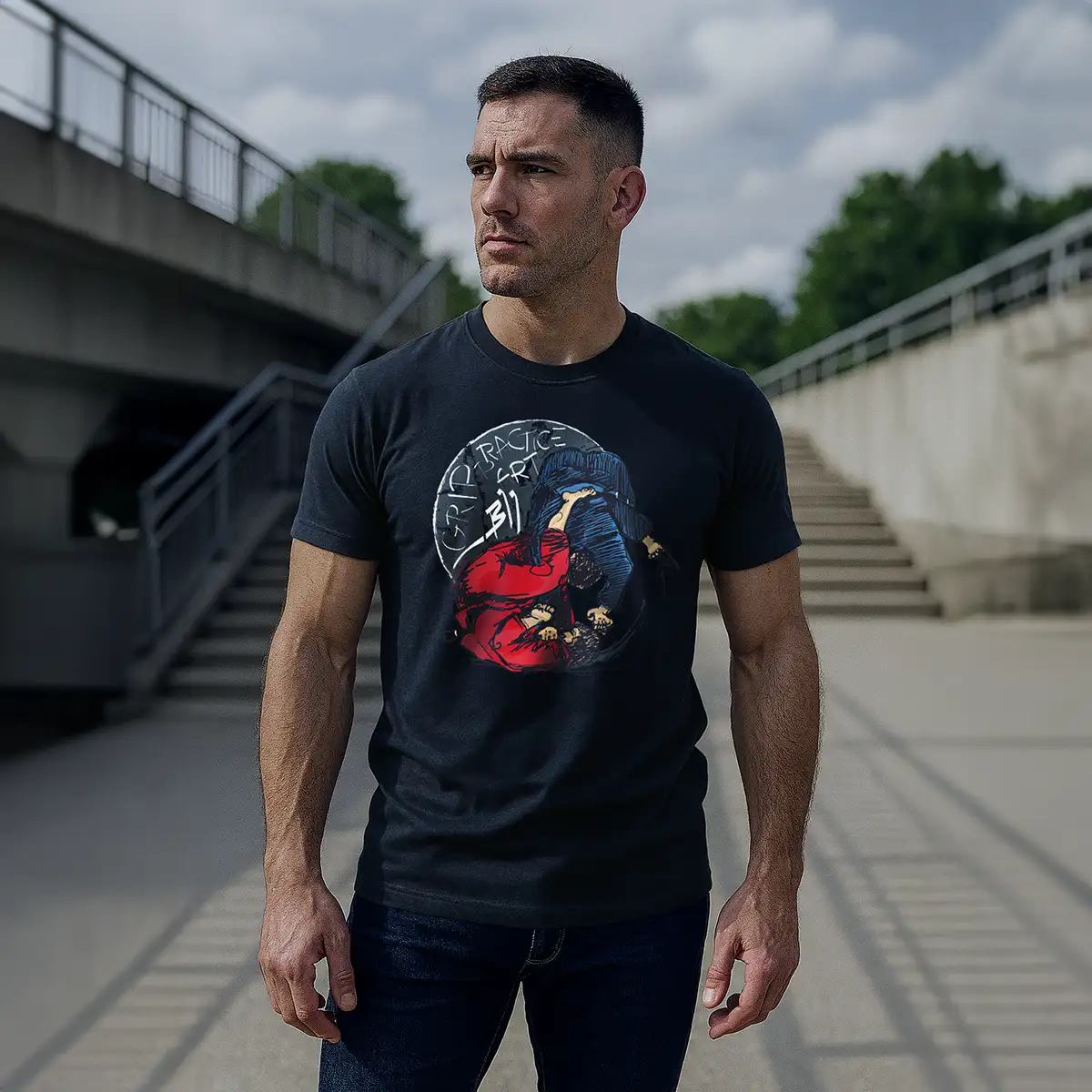 BJJ T-Shirt Human Chess White