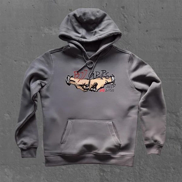 BJJ Grips Grey Hoodie