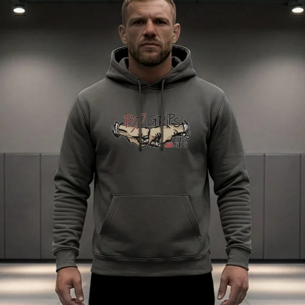 BJJ Grips Grey Hoodie