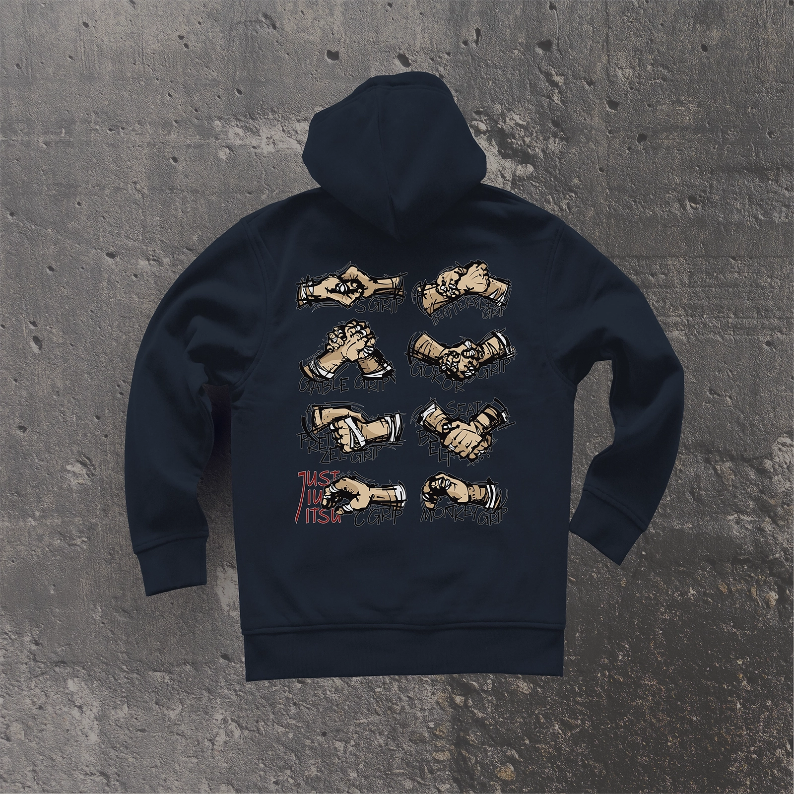 BJJ GRIPS Navy Hoodie