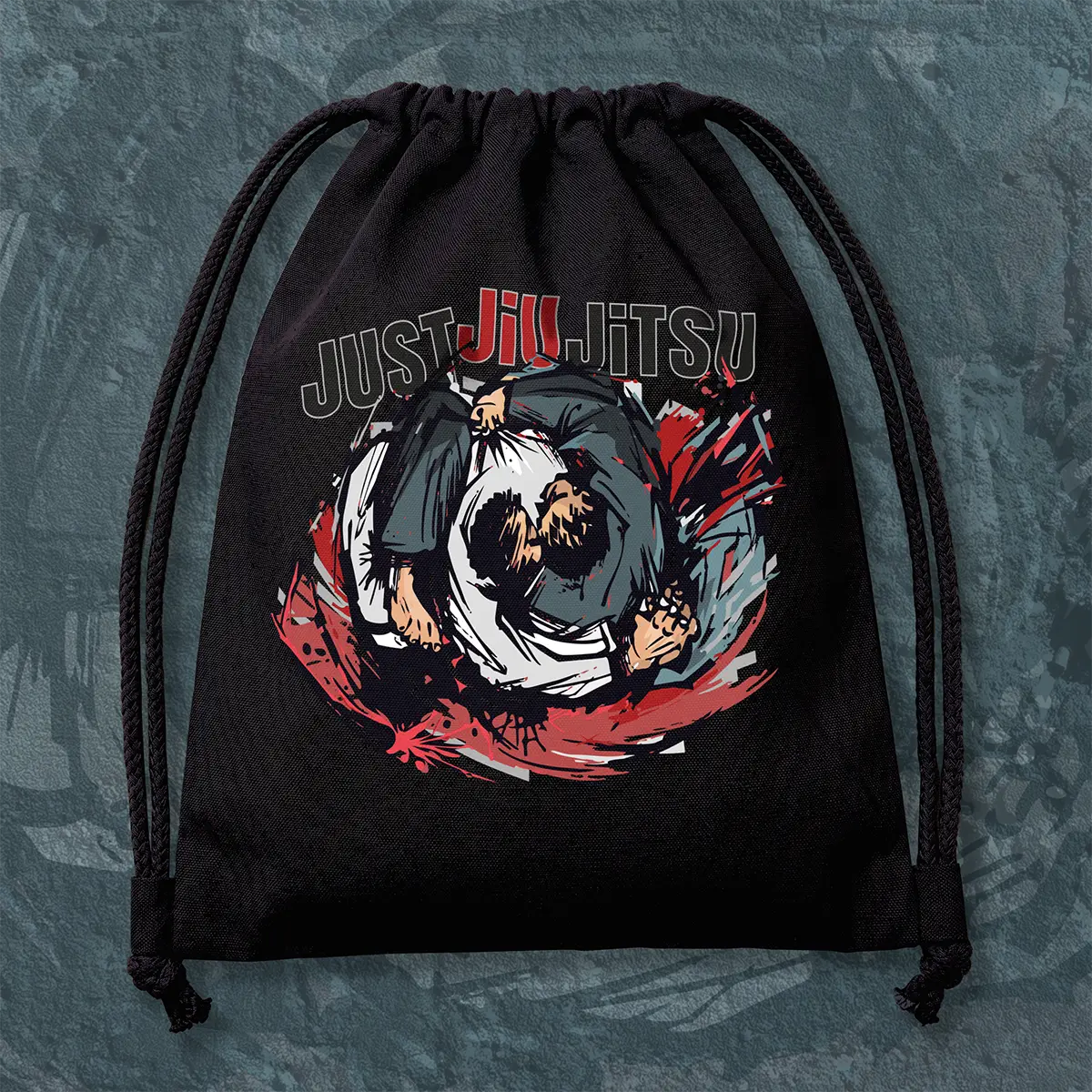 BJJ Drawstring Bag "Flow Fight" Black