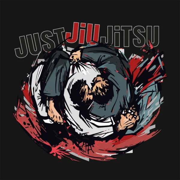 BJJ Drawstring Bag "Flow Fight" Black - graphic