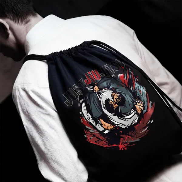 BJJ Drawstring Bag "Flow Fight" Black - model