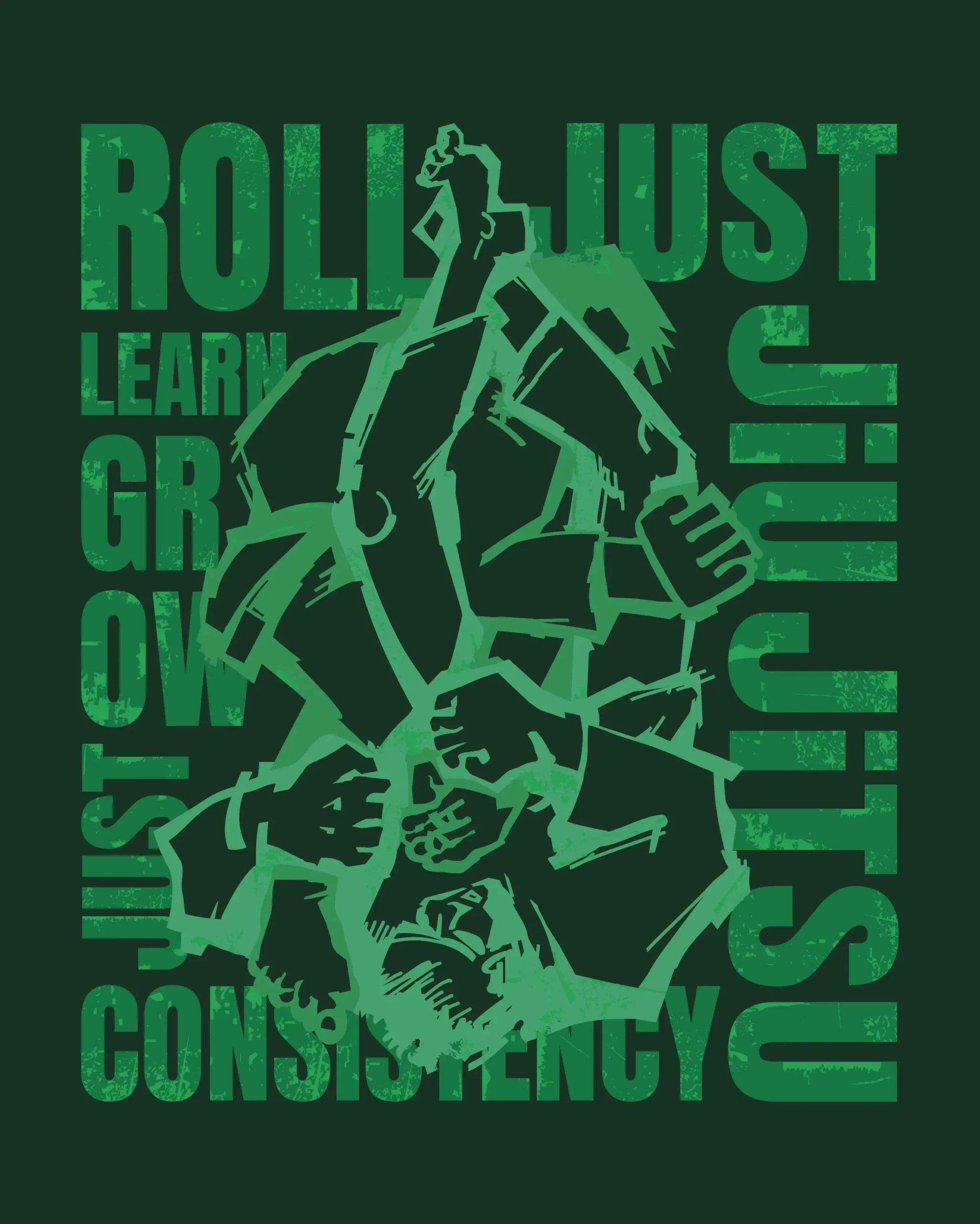 BJJ Consistency Hoodie Green - graphic